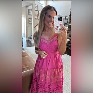 Women’s XL pink Farmers Market tiered dress